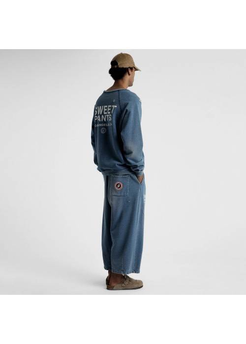 Sweet Pants SWEAT COL ROND SWEET PANTS INDIGO CREW USED  SPINDIGOCREW chez Graphiti Concept Store Dieppe