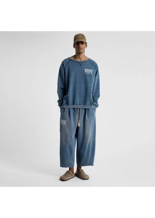 Sweet Pants SWEAT COL ROND SWEET PANTS INDIGO CREW USED  SPINDIGOCREW chez Graphiti Concept Store Dieppe