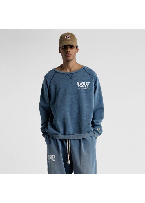 Sweet Pants SWEAT COL ROND SWEET PANTS INDIGO CREW USED  SPINDIGOCREW chez Graphiti Concept Store Dieppe