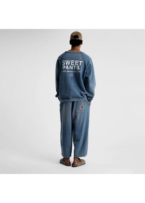 Sweet Pants SWEAT COL ROND SWEET PANTS INDIGO CREW USED  SPINDIGOCREW chez Graphiti Concept Store Dieppe